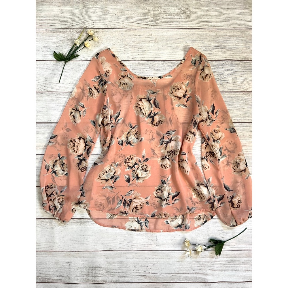 Necessary Clothing Floral Sheer Top